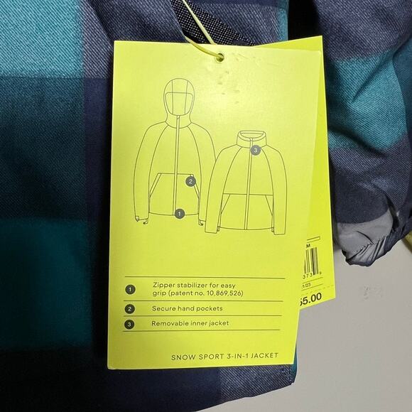 NWT All in Motion Boys Winter Coat Snow Jacket Blue Warmest 3-IN-1 Insulated XS - Picture 5 of 11